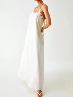 Cotton & Linen Cami Long Dress White Dresses|Cocktail & Party Dresses