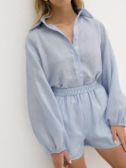 Outlet Cotton & Linen Casual Shorts Set Shorts Sets|Shorts
