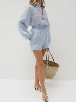 Outlet Cotton & Linen Casual Shorts Set Shorts Sets|Shorts