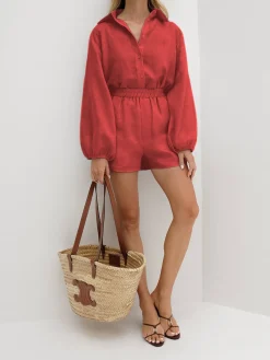 Outlet Cotton & Linen Casual Shorts Set Shorts Sets|Shorts
