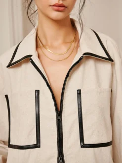Online Cotton & Linen Double Zip Jacket Long Sleeve Sets|Outerwear