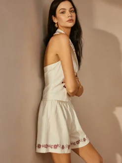 Cotton & Linen Embroidery Shorts Set Shorts Sets|Shorts