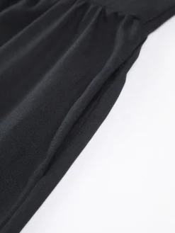 Hot Cotton & Linen Knotted Cami Midi Dress Black Dresses|Casual Dresses