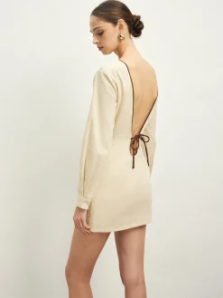 Outlet Cotton & Linen Lace Up Dress Without Belt Casual Dresses|Vacation Dresses