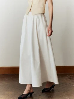 Cotton & Linen Maxi Skirt Skirts|Bottoms