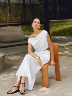 Online Cotton & Linen One Shoulder Off Blouse Blouses & Shirts|Matching Sets