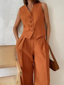New Cotton & Linen Pants Set Pants Sets|Matching Sets
