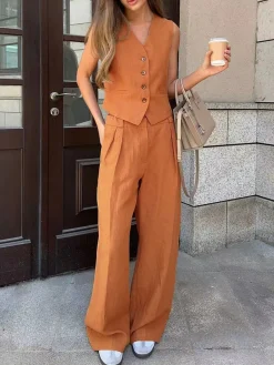 New Cotton & Linen Pants Set Pants Sets|Matching Sets
