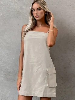 Hot Cotton & Linen Pockets Cami Dress Casual Dresses|Vacation Dresses