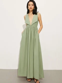 Clearance Cotton & Linen Pockets Polo Dress Casual Dresses|Vacation Dresses
