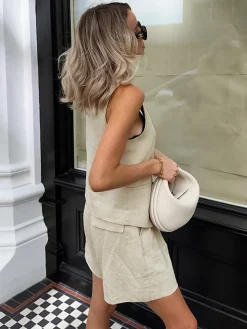 Cotton & Linen Pockets Shorts Set Shorts Sets|Shorts