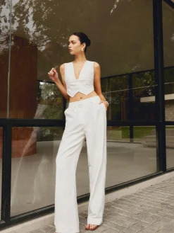 New Cotton & Linen Straight Leg Pants Pants|Matching Sets