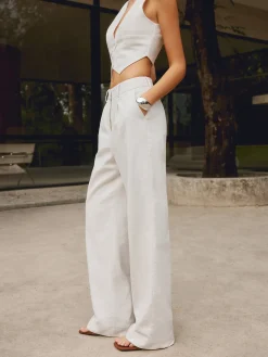 New Cotton & Linen Straight Leg Pants Pants|Matching Sets