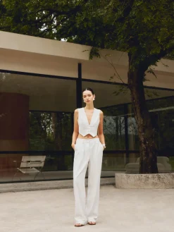 New Cotton & Linen Straight Leg Pants Pants|Matching Sets