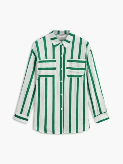 Cotton & Linen Stripe Shirt Blouses & Shirts|Tops