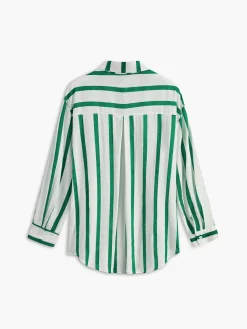 Cotton & Linen Stripe Shirt Blouses & Shirts|Tops