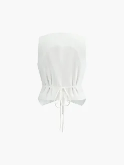 Outlet Cotton & Linen Tie-Detail  Vest Top Vests|Tank Tops & Camis