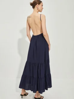 Cotton Backless Cami Dress Casual Dresses|Vacation Dresses