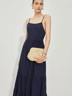 Cotton Backless Cami Dress Casual Dresses|Vacation Dresses