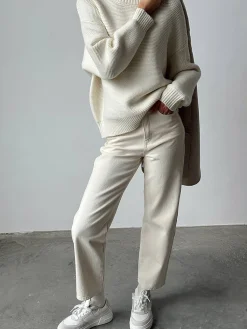 Cotton Blends Mechanism Knitting Sweater Sweater Tops|Sweaters & Cardigans
