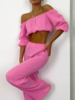 Sale Cotton Blends Pants Set Pants Sets|Matching Sets