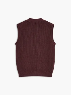 Sale Cotton Blends Ribbed Sweater Vest Sweater Vests|Sweaters & Cardigans