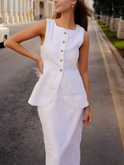 Best Cotton Blends Skirt Set Skirt Sets|Long Sleeve Sets
