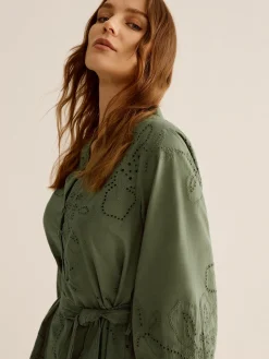 Discount Cotton Boheme Embroidery Belted Dress Vacation Dresses|Short Dresses