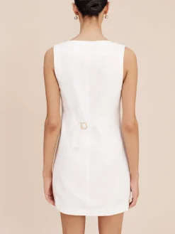 Sale Cotton Button-Front Short Dress Casual Dresses|Work Dresses