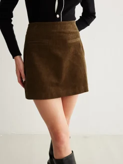 Discount Cotton Corduroy A-Line Skirt Skirts|Bottoms