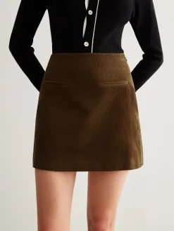 Discount Cotton Corduroy A-Line Skirt Skirts|Bottoms