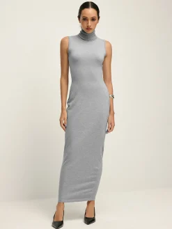 Hot Cotton High Neck Tank Long Dress Work Dresses|Cocktail & Party Dresses