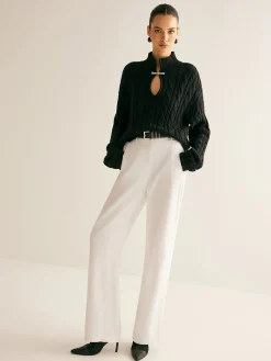 Online Cotton Keyhole Neckline Knit Top Sweater Tops|Sweaters & Cardigans