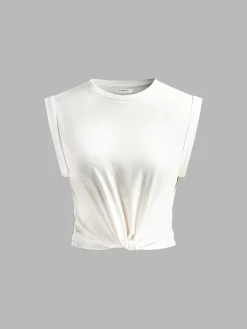 New Cotton Knotted T-Shirt T-shirts|Tops