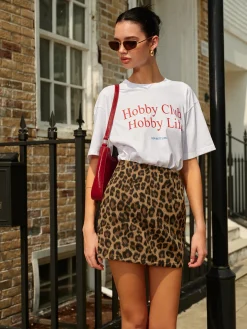Online Cotton Letter Printed Short Sleeve T-Shirt T-shirts|Tops