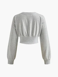 Cotton Pleated Corset Sweatshirt Sweatshirts & Hoodies|Corset Tops