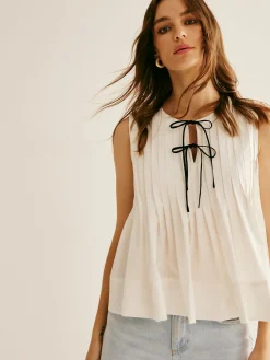 Best Cotton Ruffle Pleated Tie Front Blouse Blouses & Shirts|Tops
