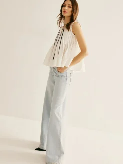 Best Cotton Ruffle Pleated Tie Front Blouse Blouses & Shirts|Tops