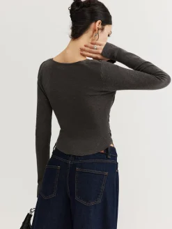 Cotton Square Neck Slim Sweater Sweater Tops|Sweaters & Cardigans