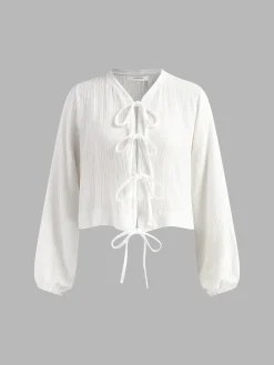 Sale Cotton Tie Front Pants Set Pants Sets|Matching Sets