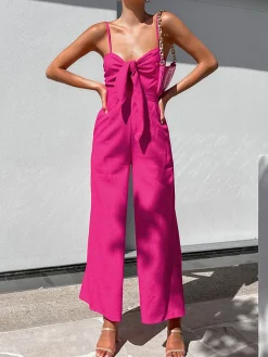 Outlet Cotton Twist Detail Jumpsuit Black Dresses|Jumpsuits & Rompers