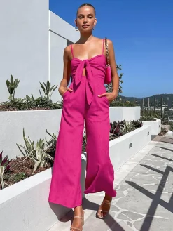 Outlet Cotton Twist Detail Jumpsuit Black Dresses|Jumpsuits & Rompers
