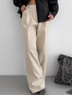 Discount Cotton Versatile Wide-Leg Pants Pants|Bottoms