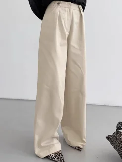 Discount Cotton Versatile Wide-Leg Pants Pants|Bottoms