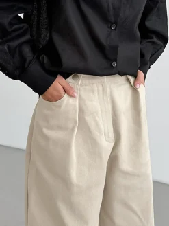 Discount Cotton Versatile Wide-Leg Pants Pants|Bottoms