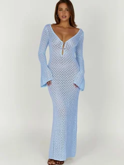 New Cover Up Long Sleeve Open Back Long Dress White Dresses|Black Dresses