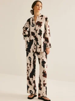 Hot Cow Printed Loose Shirt Blouses & Shirts|Matching Sets