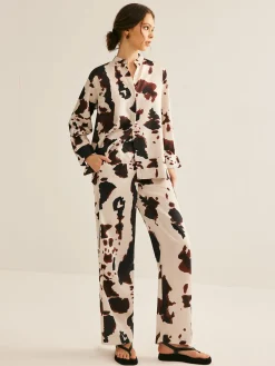 Hot Cow Printed Loose Shirt Blouses & Shirts|Matching Sets