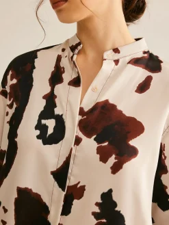 Hot Cow Printed Loose Shirt Blouses & Shirts|Matching Sets