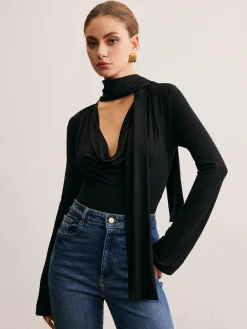 Best Cowl Neck Ribbon T-Shirt T-shirts|Tops